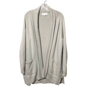 Derek Rose Nina Women's 100% Cashmere Cardigan Sweater Cream Open Pockets Size L